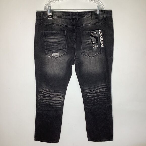 Switch Remarkable Mens Slim Straight Jeans Black Size 42 x 32 NWT - Picture 3 of 12